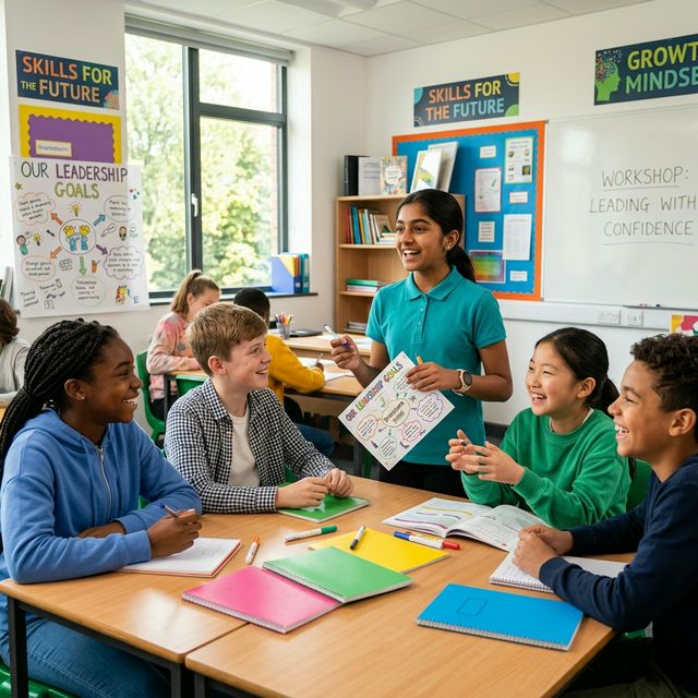 Happy and confident kids in a life skills classroom
