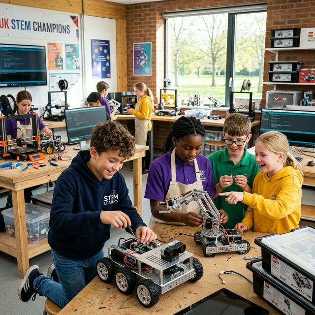 10+ year old UK students building a robotics car